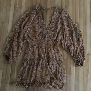 Floral Longsleeve Mini Dress Worn Once